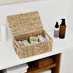 Small Water Hyacinth Basket with Lid