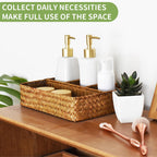Four-Section Seagrass Tea & Sugar Organizer