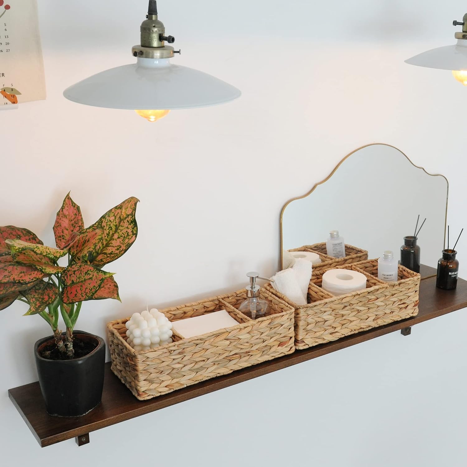 Water Hyacinth Toilet Tank Baskets - Set of 2