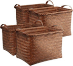 Large Handwoven Laundry Baskets - Set of 4