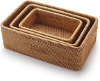 Stackable Rattan Catchall Baskets - Set of 3