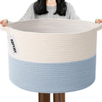 Cesta de manta tejida grande