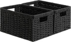 Medium Water Hyacinth Storage Baskets - Set of 2