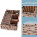 4-Compartment Woven Storage Basket with Dividers