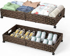 Rolling Rattan Under-Bed Storage Bin