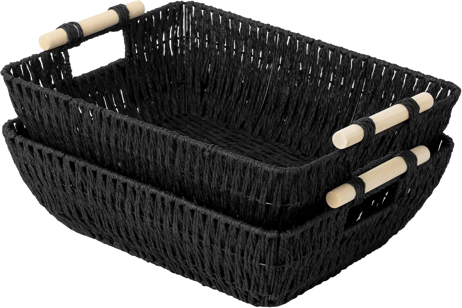 Large Water Hyacinth Storage Baskets - Set of 2