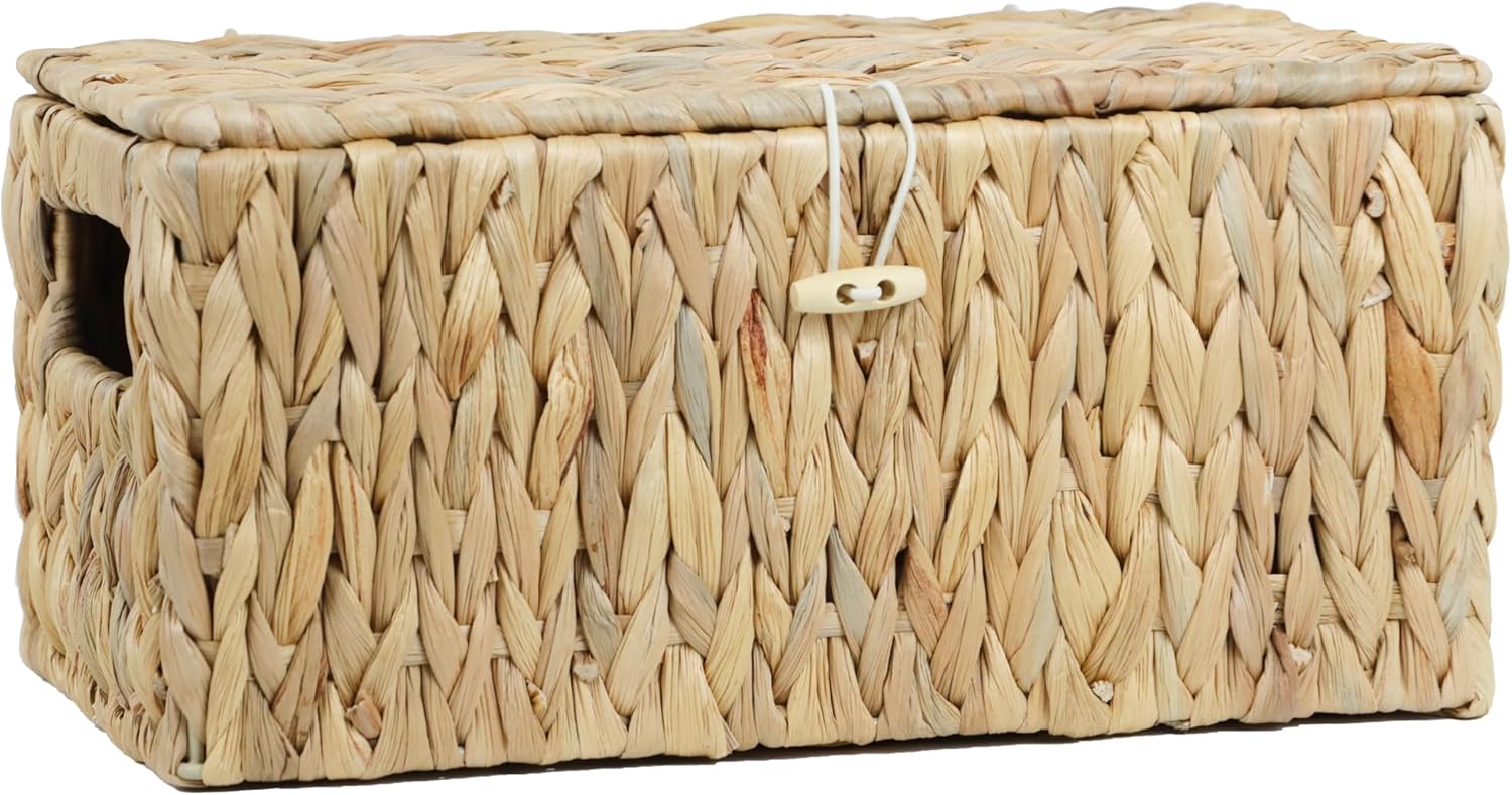 Small Water Hyacinth Basket with Lid
