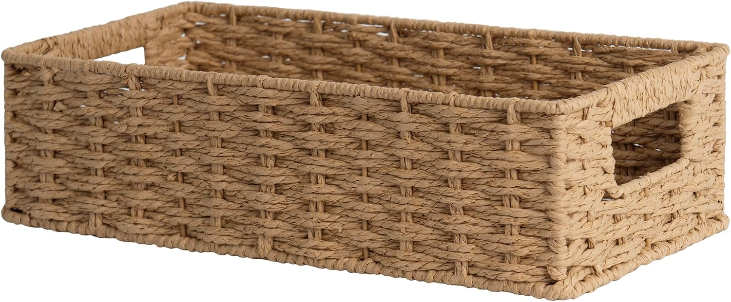 Water Hyacinth Toilet Paper Basket with Handles