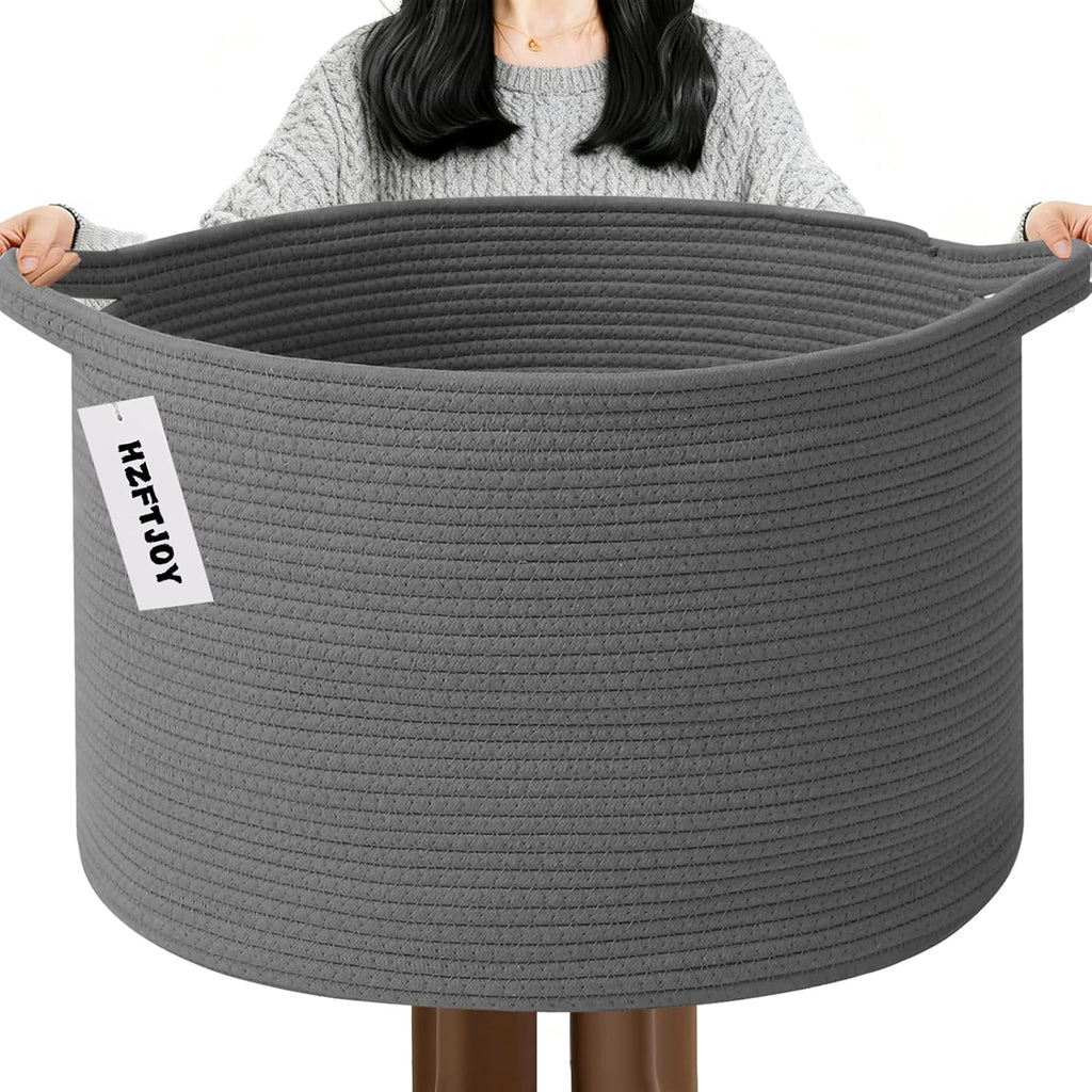Cesta de manta tejida grande