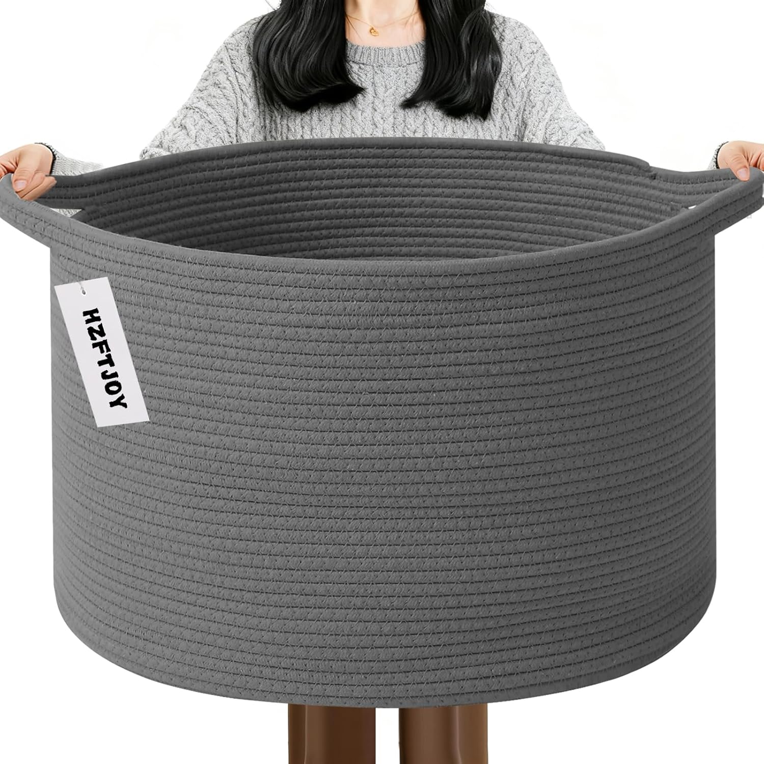 Cesta de manta tejida grande