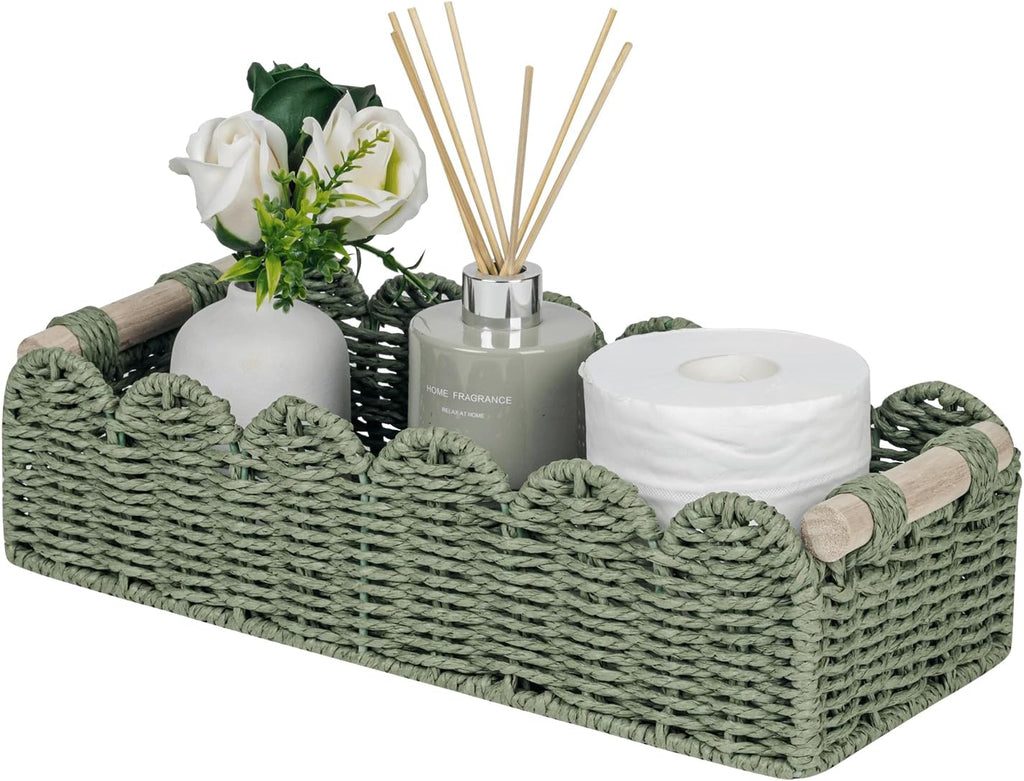 Scalloped Paper Rope Toilet Storage Basket