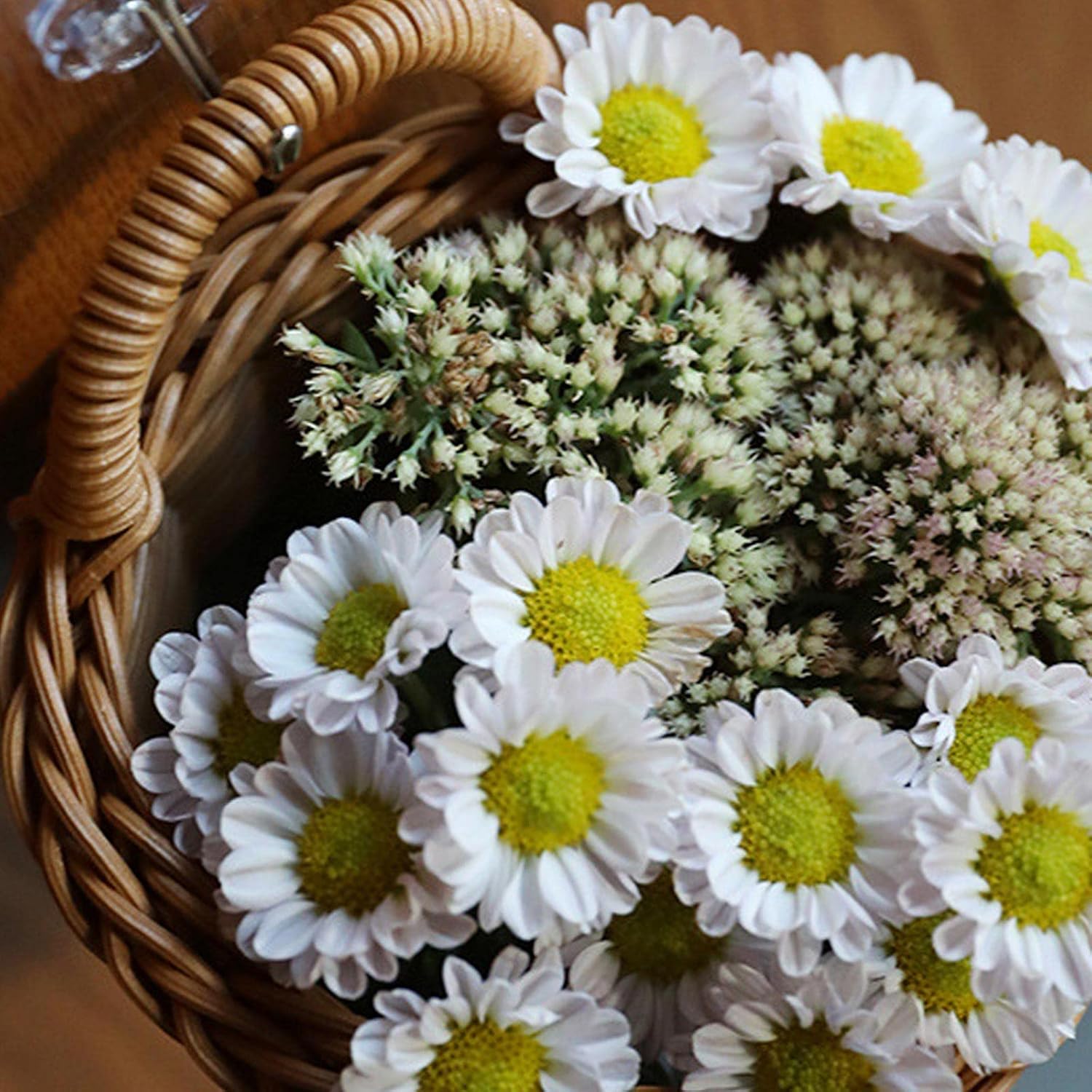 Woven Storage Basket With Handle Wicker Baskets Decorate Hanging Baskets |
