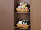 Scalloped Gift Baskets with Wooden Handles - Set of 2