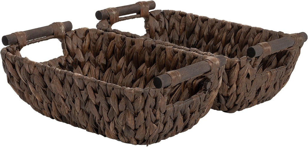 Large Water Hyacinth Storage Baskets - Set of 2
