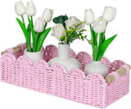 Scalloped Paper Rope Toilet Storage Basket