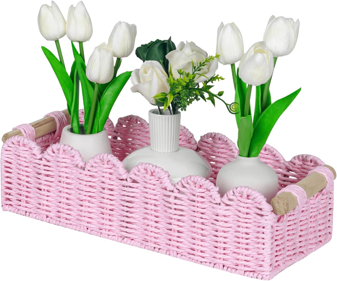 Scalloped Paper Rope Toilet Storage Basket