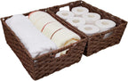 Large Waterproof Wicker Storage Baskets - Set of 2