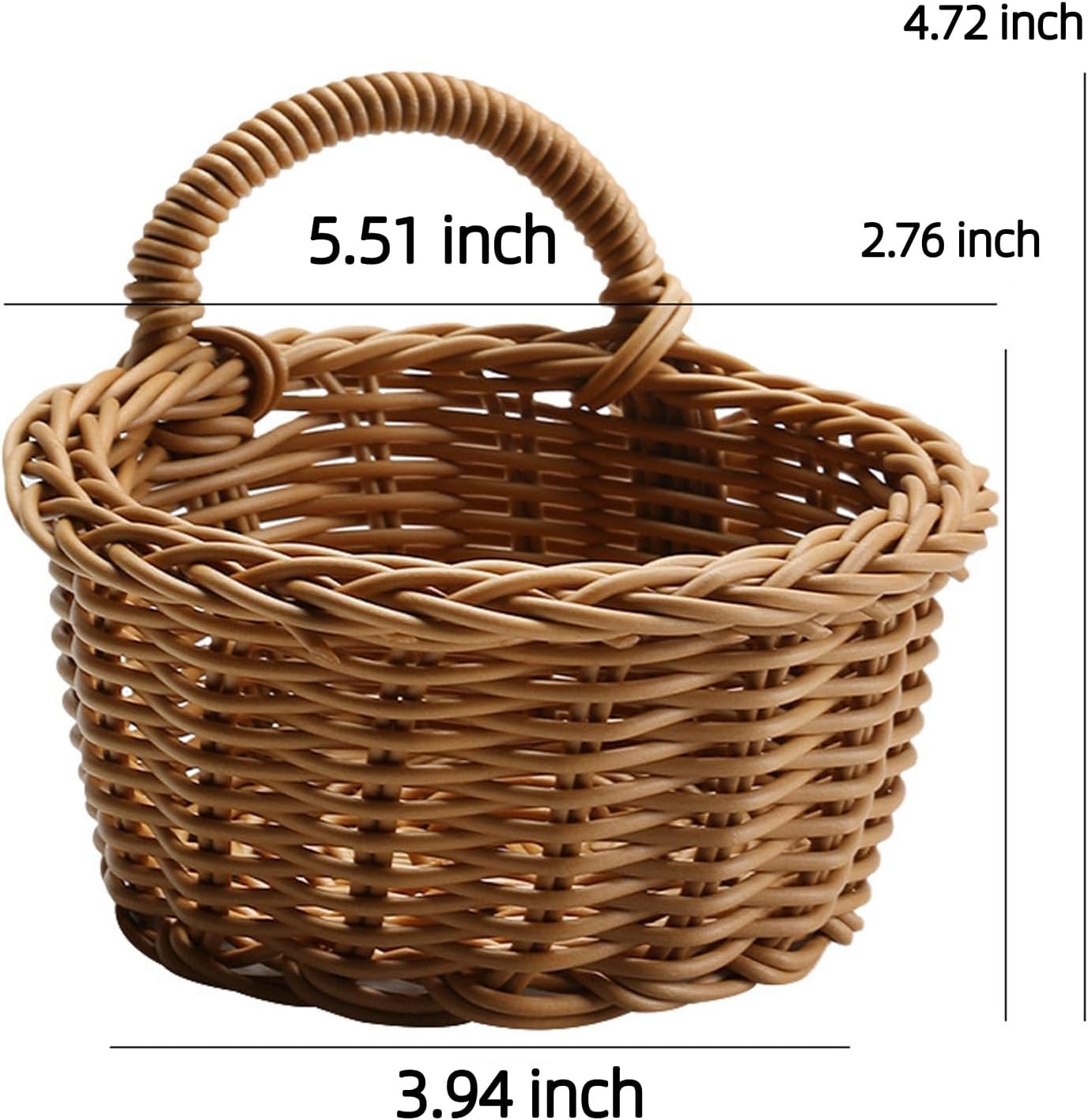 Woven Storage Basket With Handle Wicker Baskets Decorate Hanging Baskets |
