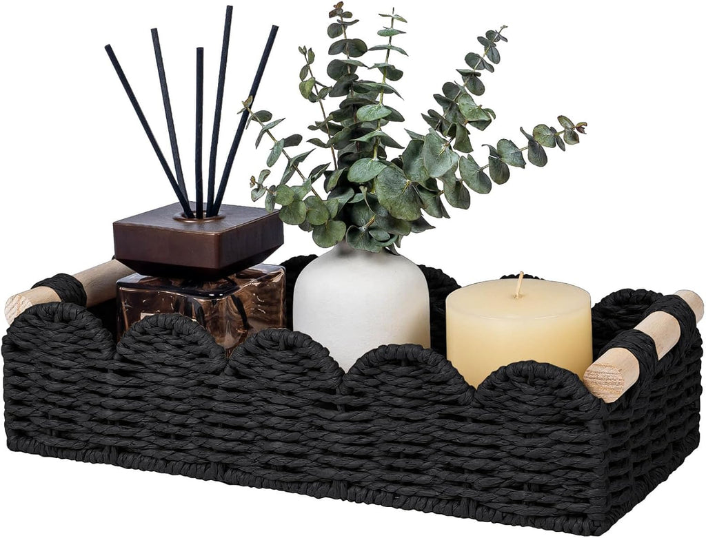 Scalloped Paper Rope Toilet Storage Basket