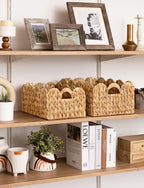 Scalloped Water Hyacinth Baskets - Set of 2