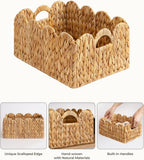 Scalloped Water Hyacinth Baskets - Set of 2