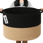 Cesta de manta tejida grande
