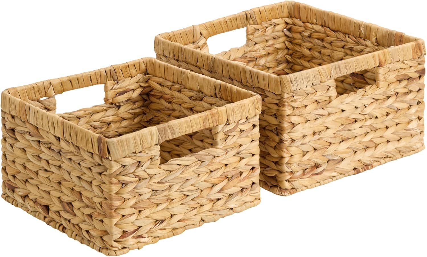 Medium Water Hyacinth Storage Baskets - Set of 2