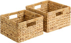 Natural Water Hyacinth Shelf Baskets - Set of 2