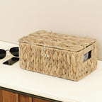 Small Water Hyacinth Basket with Lid