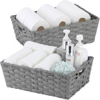 Large Waterproof Wicker Storage Baskets - Set of 2