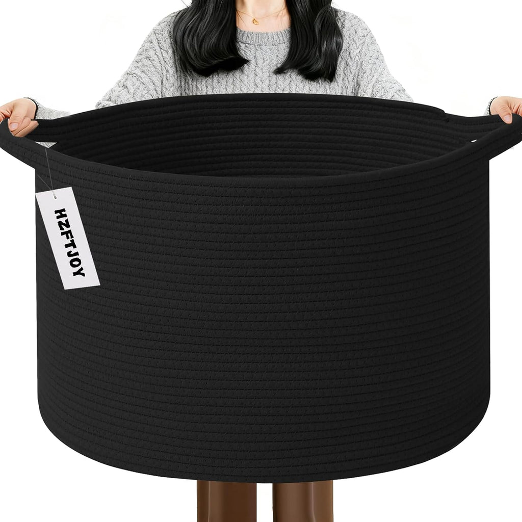 Cesta de manta tejida grande