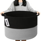 Cesta de manta tejida grande