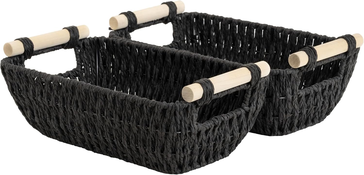 Large Water Hyacinth Storage Baskets - Set of 2
