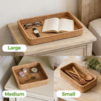 Rattan Serving Trays - Set of 3