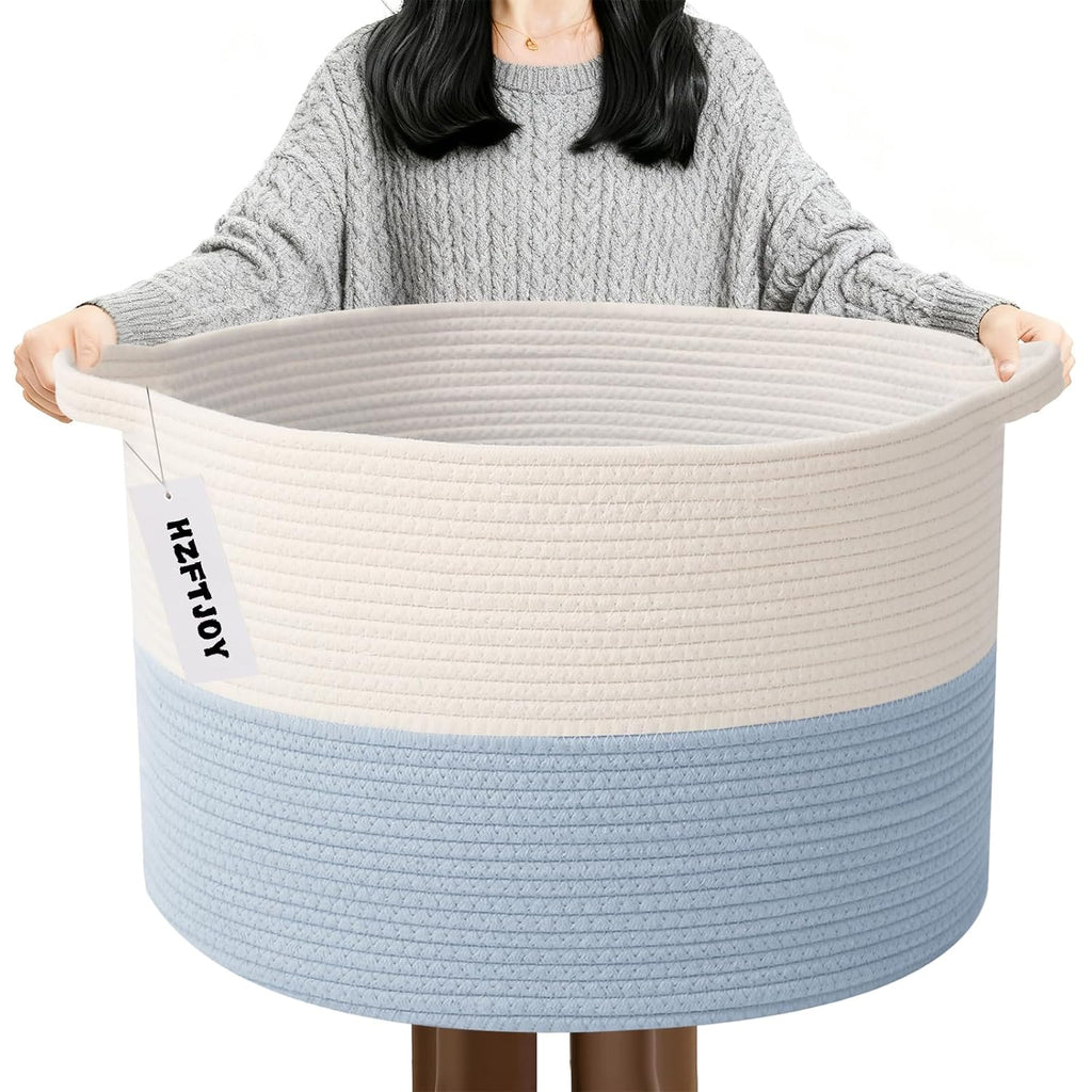Cesta de manta tejida grande