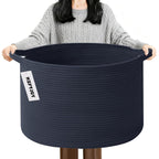 Cesta de manta tejida grande