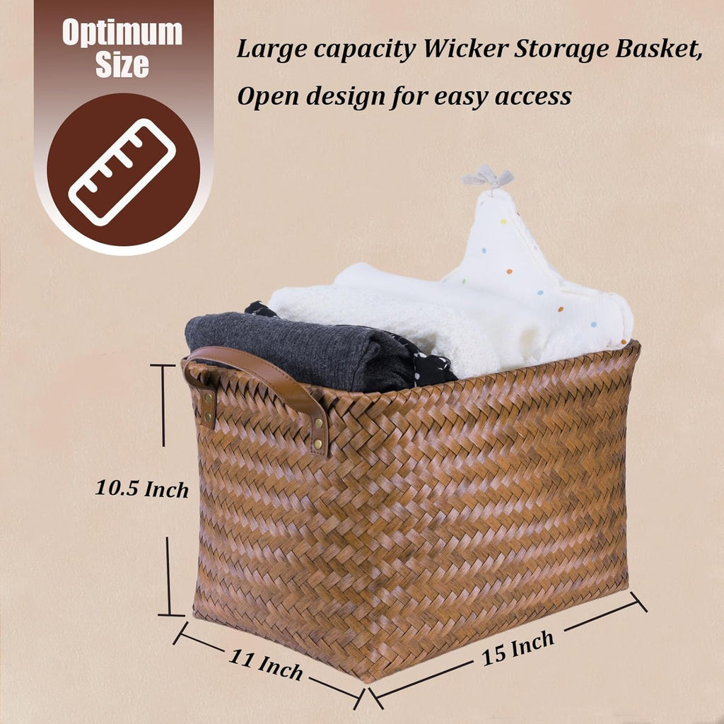 Large Handwoven Laundry Baskets - Set of 4