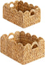 Scalloped Water Hyacinth Baskets - Set of 2