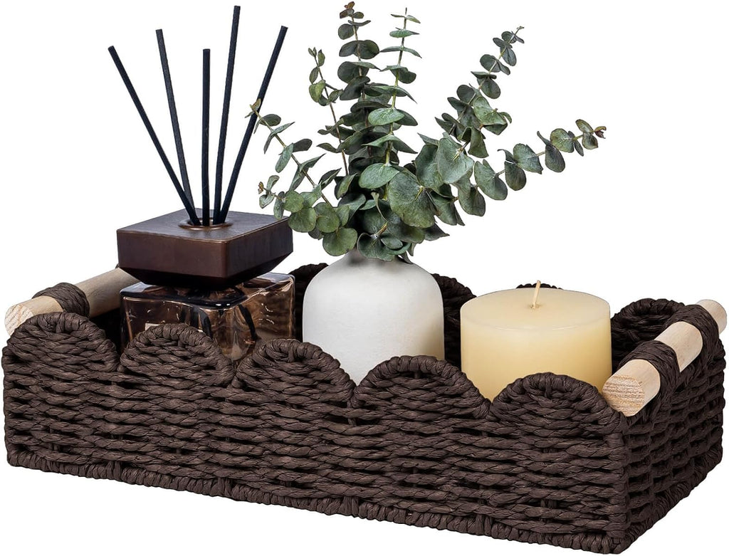 Scalloped Paper Rope Toilet Storage Basket