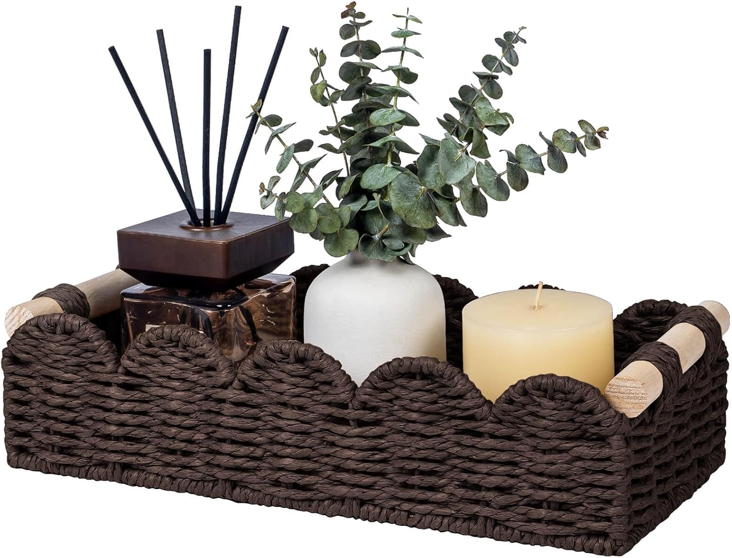 Scalloped Paper Rope Toilet Storage Basket