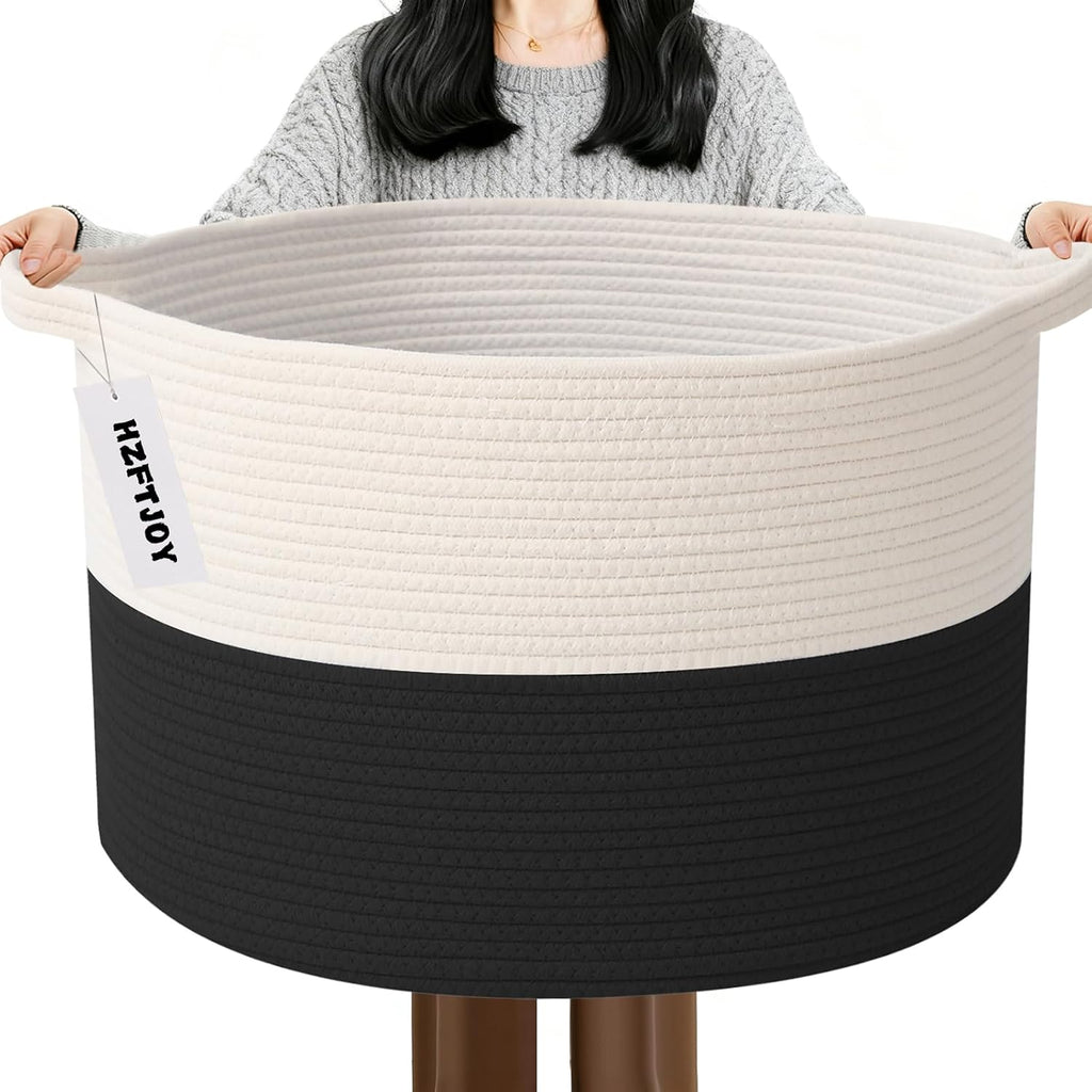 Cesta de manta tejida grande