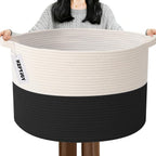 Cesta de manta tejida grande