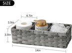 Divided Wicker Toilet Tank Basket