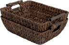 Large Water Hyacinth Storage Baskets - Set of 2