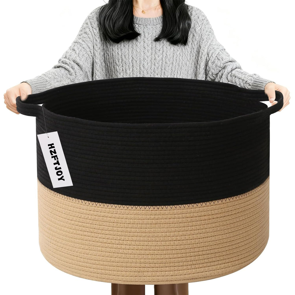 Cesta de manta tejida grande