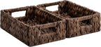 Natural Water Hyacinth Shelf Baskets - Set of 2