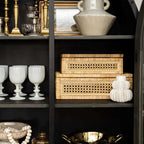 Rattan Display Boxes with Glass Lids - Set of 2