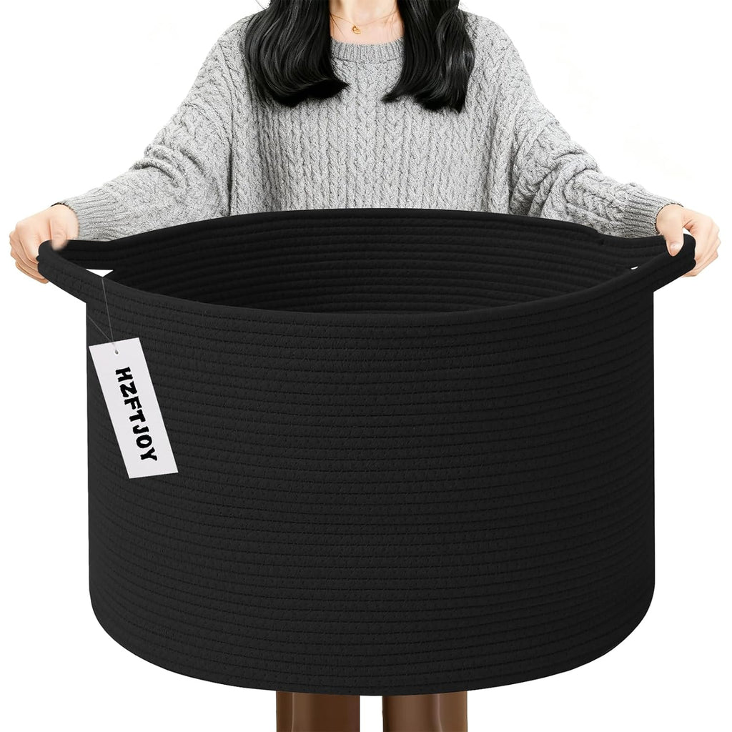 Cesta de manta tejida grande