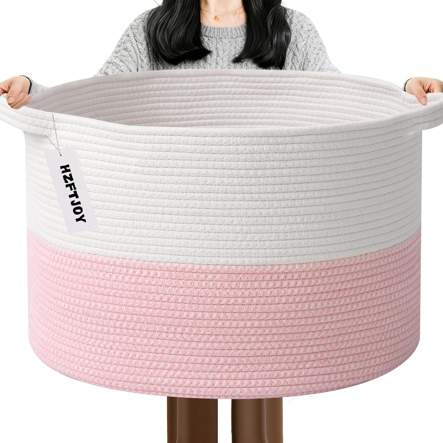 Cesta de manta tejida grande