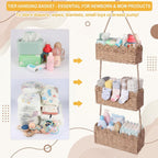 Cesta colgante sobre la puerta Cestas decorativas colgantes para guarder�a de 3 niveles grandes